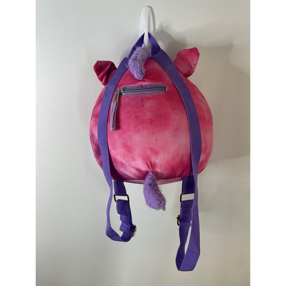 Squishmallows Unicorn Plush Backpack Pink Purple Tie-Dye Bioworld Bag Kids Mini - Picture 2 of 6